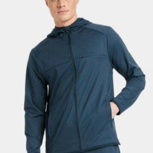 All In Motion Men's Lightweight Knit Full Zip Sweatshirt Navy S